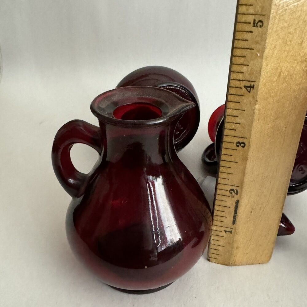 LOT Avon Cruets‎ Ruby Red Glass Shot Goblet Decanter Stopper - Picture 11 of 11